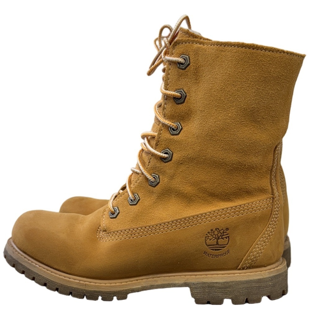 NEW! Timberland Authentics Teddy Fleece Waterproof Fold-Down Boot Wheat Size 6.5 - Picture 4 of 16